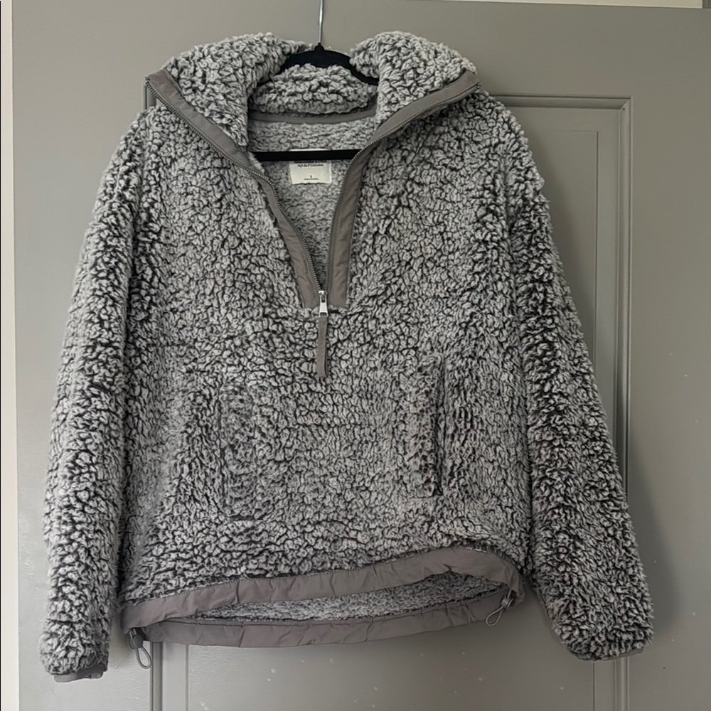 Abercrombie & Fitch Soft Gray Sherpa Pullover